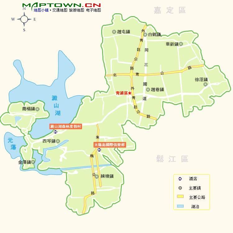 淀山湖地图图片